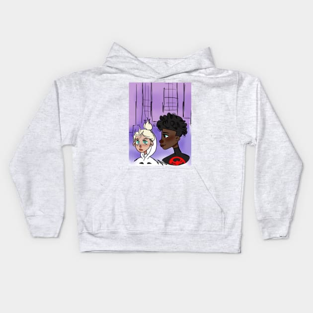 Miles and Gwen Kids Hoodie by MershadiesArt